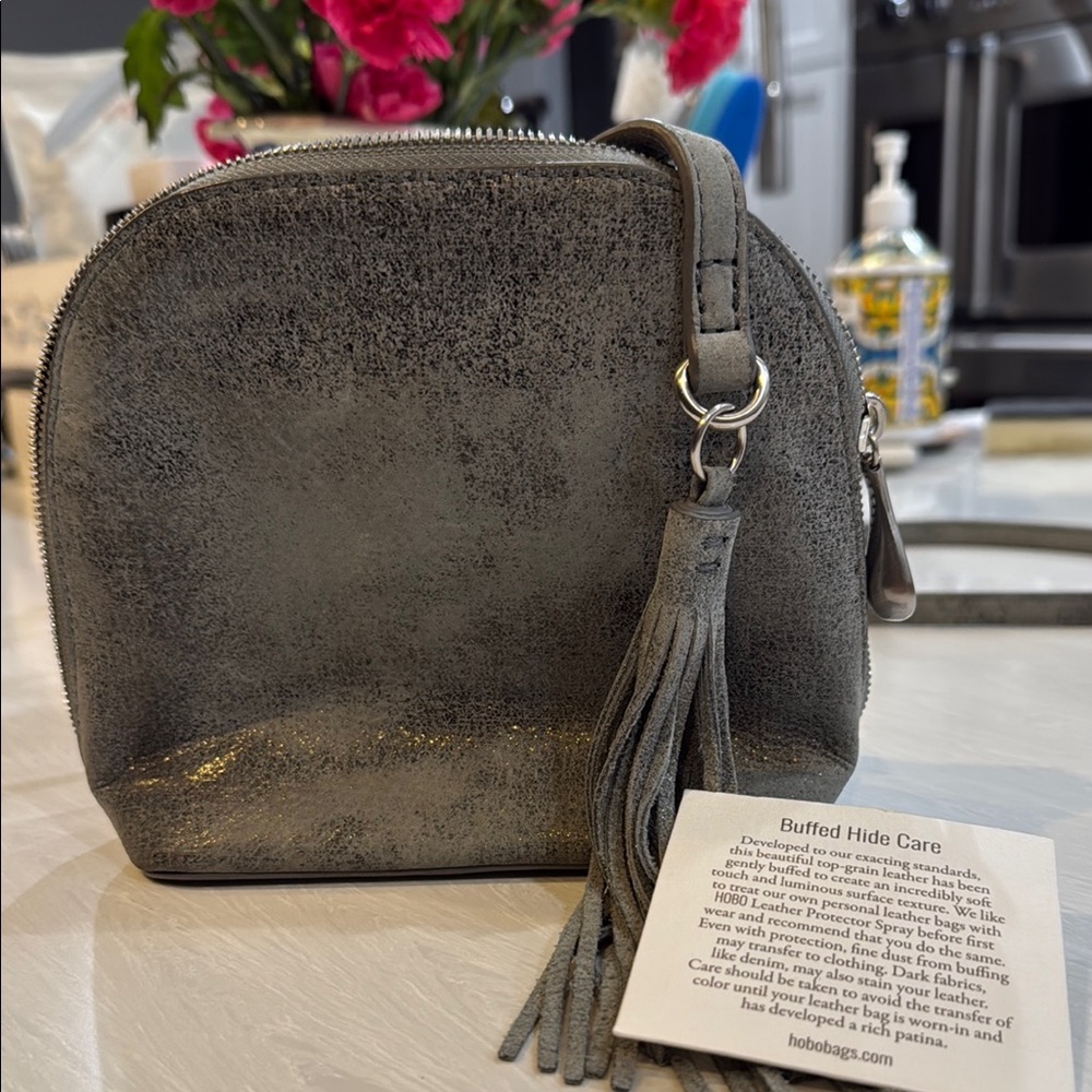 HOBO Gray Crossbody Bag with vintage Finish